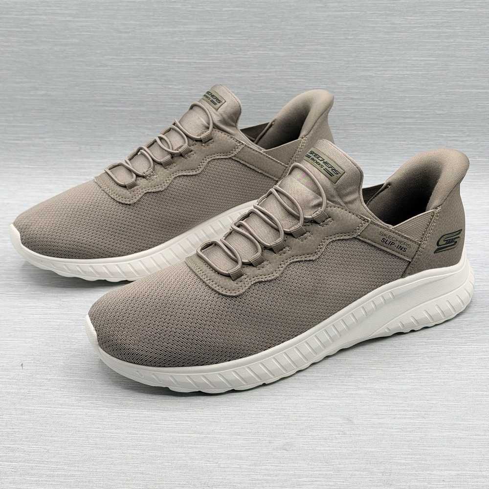 Skechers BOBS Slip Ins Women's 10 Sneakers Taupe Brown Memory Foam 117500